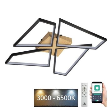 LED Prigušiva plafonjera LED/115W/230V 3000-6500K braon/crno + Daljinski upravljač