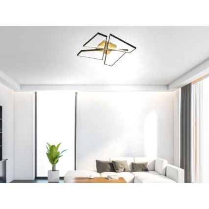 LED Prigušiva plafonjera LED/115W/230V 3000-6500K braon/crno + Daljinski upravljač