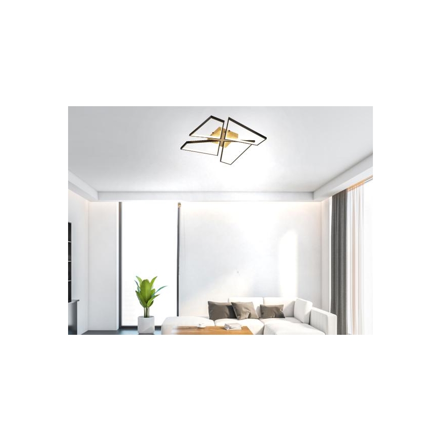 LED Prigušiva plafonjera LED/115W/230V 3000-6500K braon/crno + Daljinski upravljač