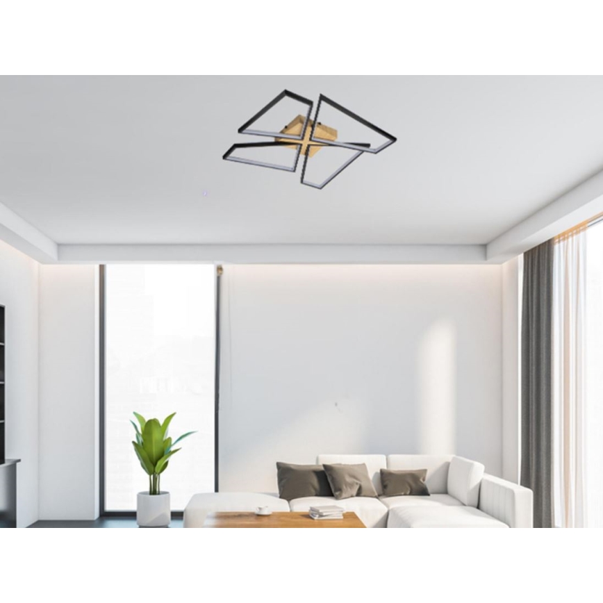 LED Prigušiva plafonjera LED/115W/230V 3000-6500K braon/crno + Daljinski upravljač