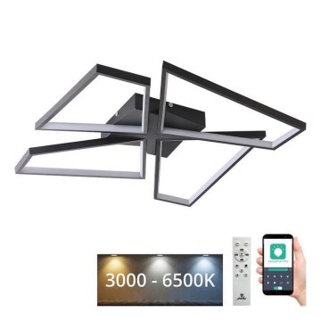 LED Prigušiva plafonjera LED/115W/230V 3000-6500K crno + Daljinski upravljač