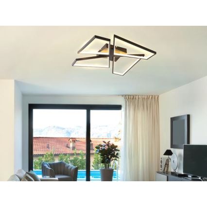 LED Prigušiva plafonjera LED/115W/230V 3000-6500K crno + Daljinski upravljač