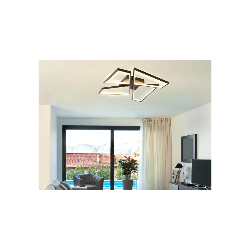 LED Prigušiva plafonjera LED/115W/230V 3000-6500K crno + Daljinski upravljač