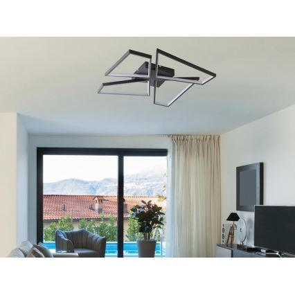 LED Prigušiva plafonjera LED/115W/230V 3000-6500K crno + Daljinski upravljač