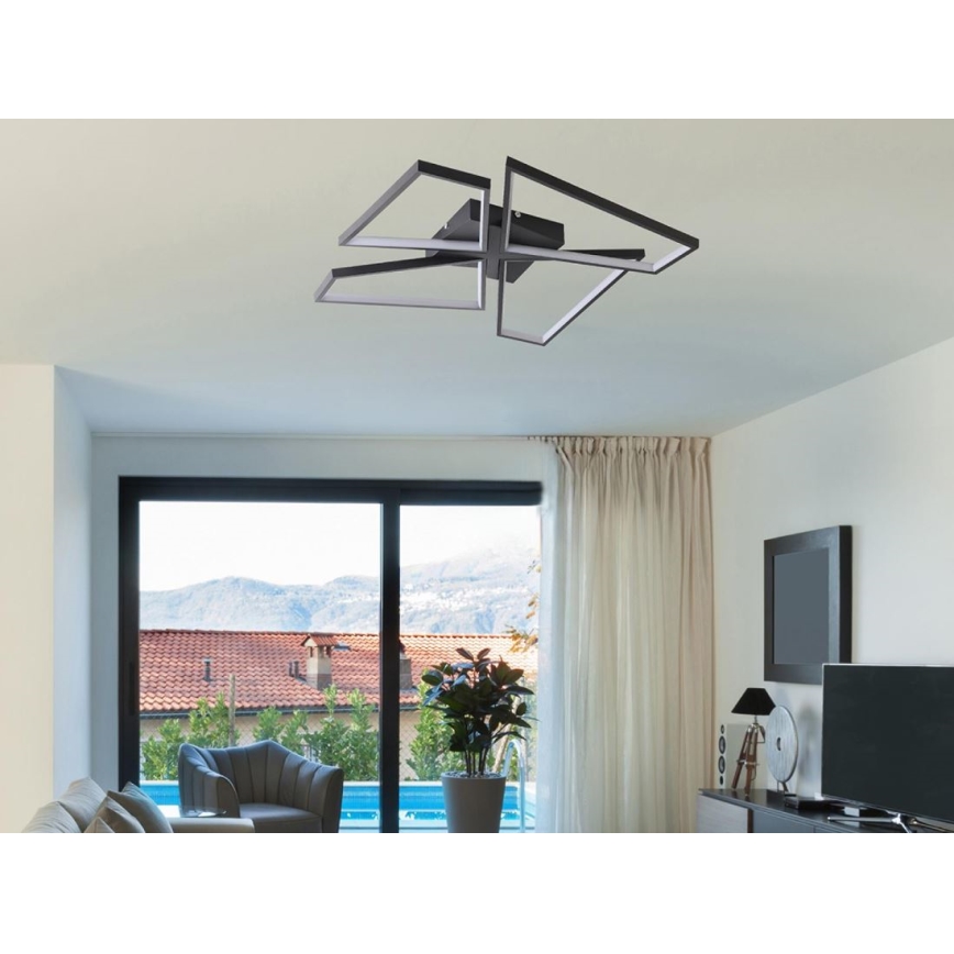 LED Prigušiva plafonjera LED/115W/230V 3000-6500K crno + Daljinski upravljač