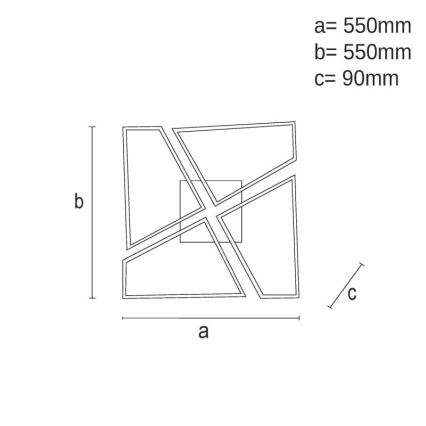 LED Prigušiva plafonjera LED/115W/230V 3000-6500K crno + Daljinski upravljač