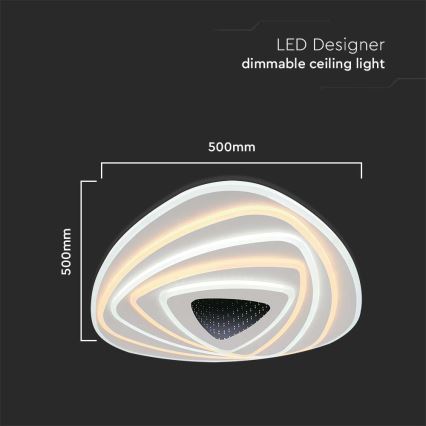 LED Prigušiva plafonjera LED/120W/230V 3000-6500K + Daljinski upravljač