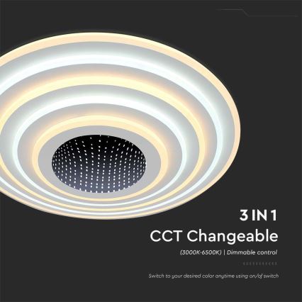 LED Prigušiva plafonjera LED/125W/230V 3000-6500K + Daljinski upravljač