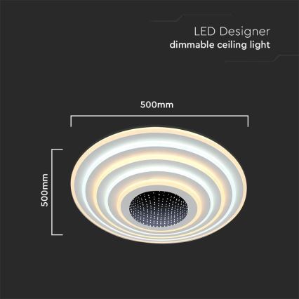 LED Prigušiva plafonjera LED/125W/230V 3000-6500K + Daljinski upravljač