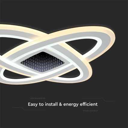 LED Prigušiva plafonjera LED/130W/230V 3000-6500K + Daljinski upravljač