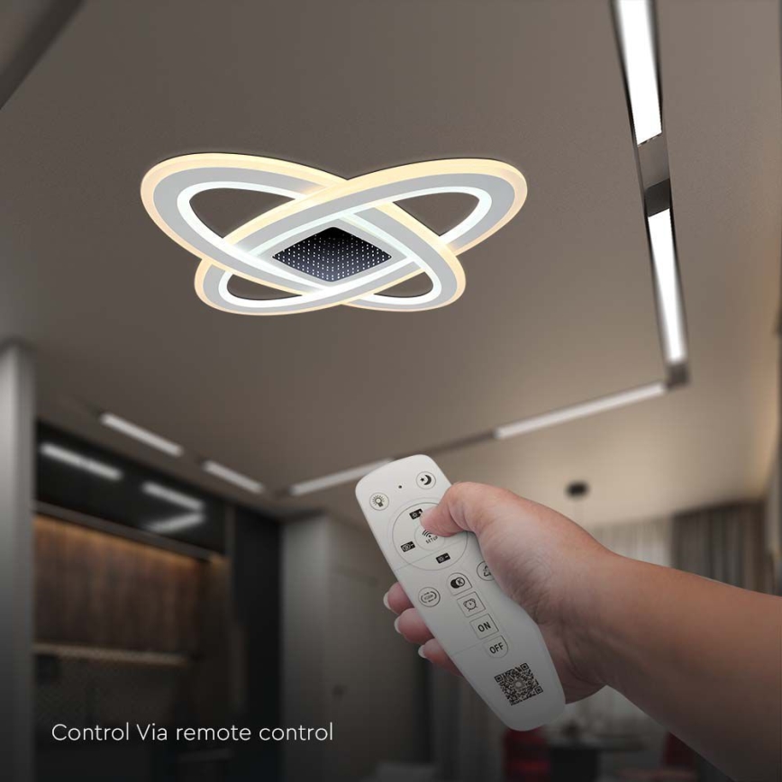LED Prigušiva plafonjera LED/130W/230V 3000-6500K + Daljinski upravljač
