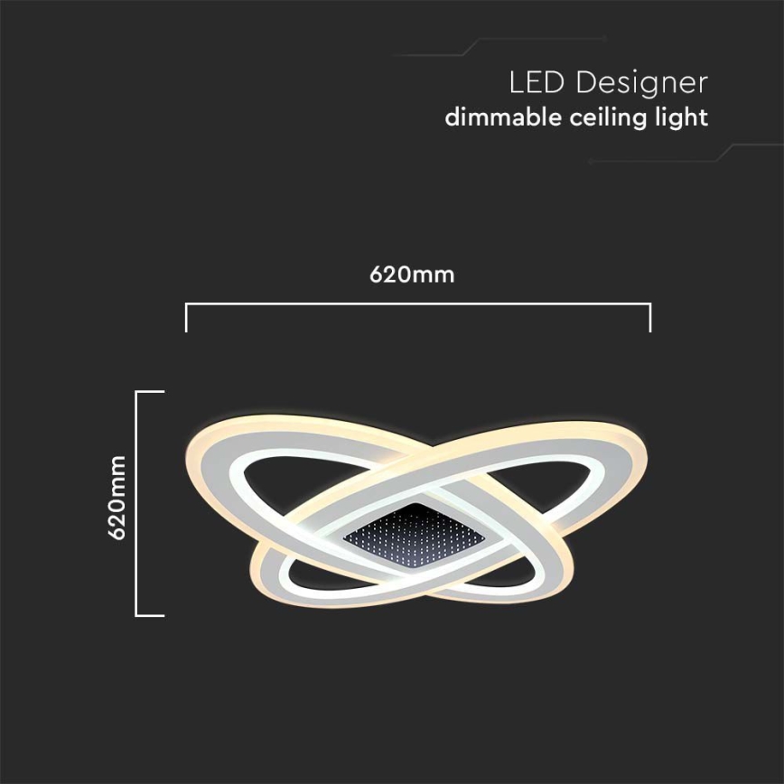 LED Prigušiva plafonjera LED/130W/230V 3000-6500K + Daljinski upravljač