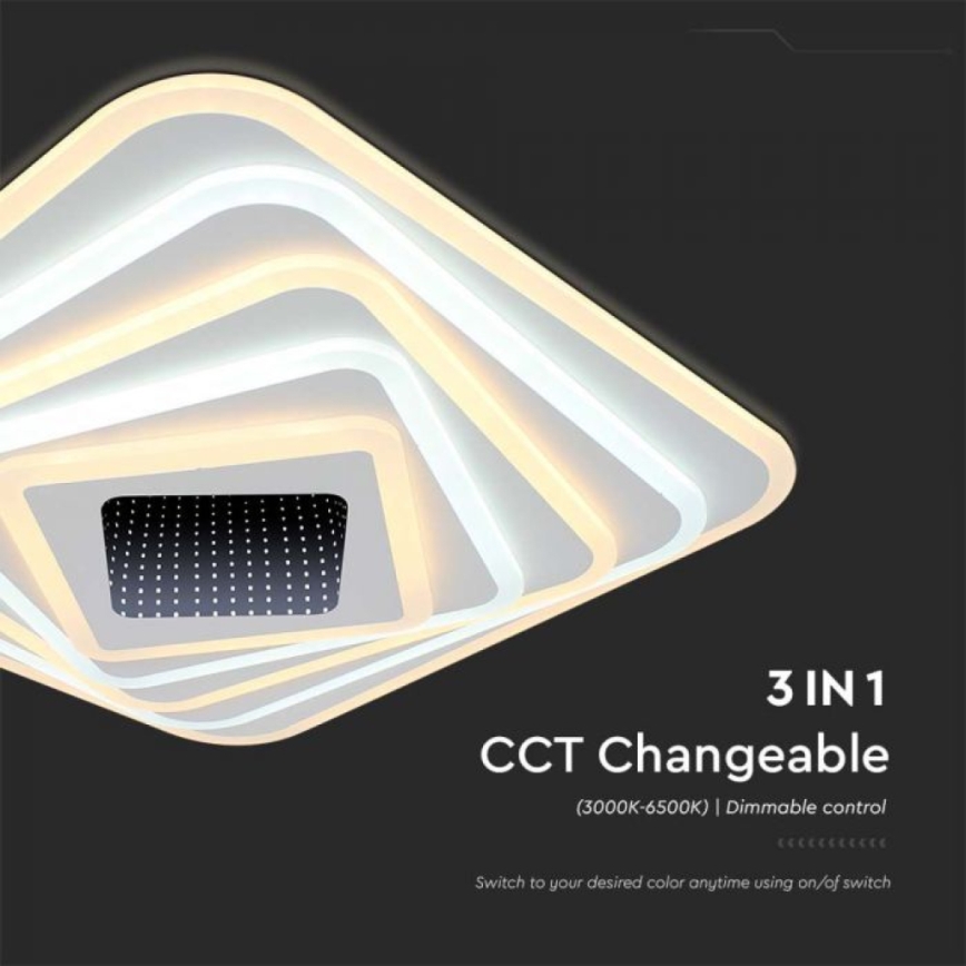 LED Prigušiva plafonjera LED/150W/230V 3000-6500K + Daljinski upravljač
