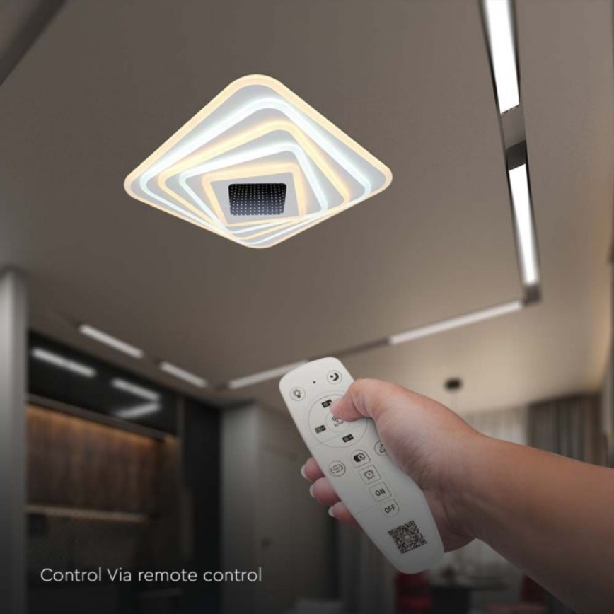 LED Prigušiva plafonjera LED/150W/230V 3000-6500K + Daljinski upravljač