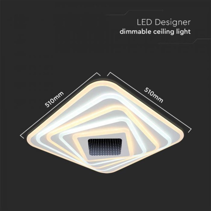 LED Prigušiva plafonjera LED/150W/230V 3000-6500K + Daljinski upravljač
