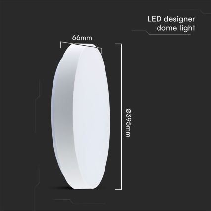LED Prigušiva plafonjera LED/40W/230V 3000-6500K 39,5 cm bela + Daljinski upravljač