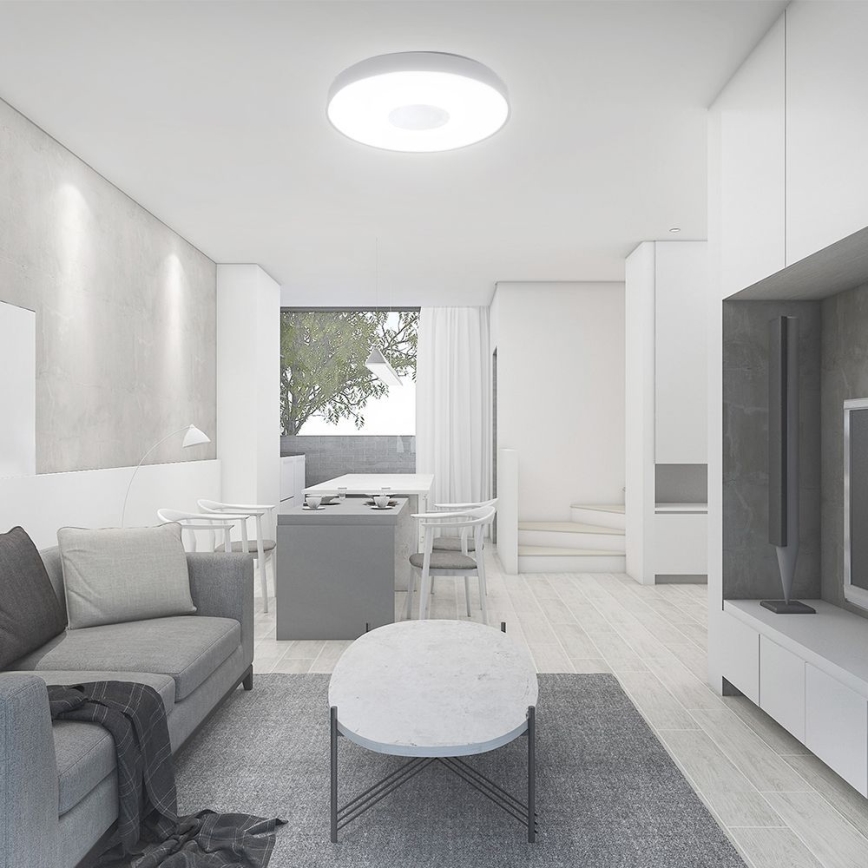 LED Prigušiva plafonjera LED/40W/230V 3000-6500K 39 cm bela + Daljinski upravljač