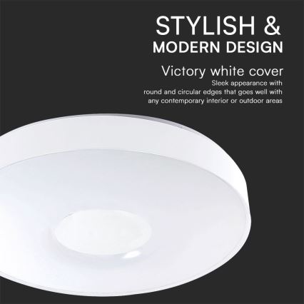 LED Prigušiva plafonjera LED/40W/230V 3000-6500K 39 cm bela + Daljinski upravljač