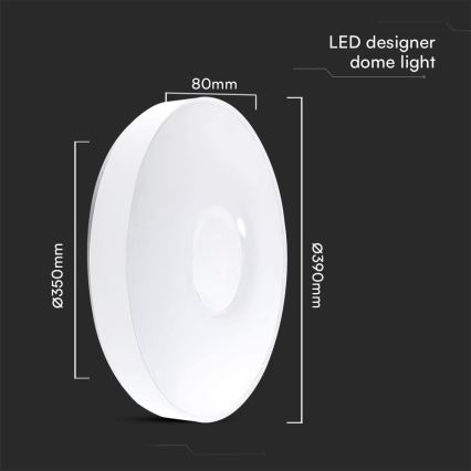 LED Prigušiva plafonjera LED/40W/230V 3000-6500K 39 cm bela + Daljinski upravljač