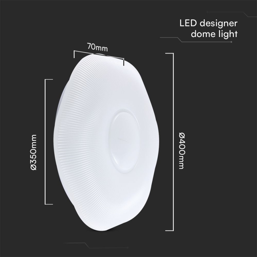 LED Prigušiva plafonjera LED/40W/230V 3000-6500K 40 cm bela + Daljinski upravljač
