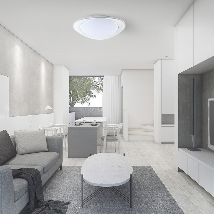 LED Prigušiva plafonjera LED/40W/230V 3000-6500K 45 cm bela + Daljinski upravljač