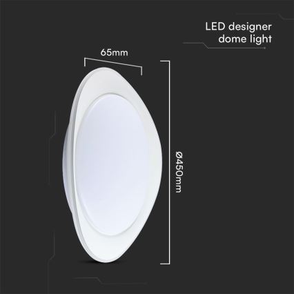 LED Prigušiva plafonjera LED/40W/230V 3000-6500K 45 cm bela + Daljinski upravljač