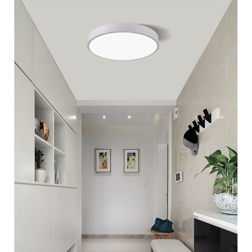 LED Prigušiva plafonjera LED/40W/230V 3000-6500K pr. 40 cm bela + Daljinski upravljač