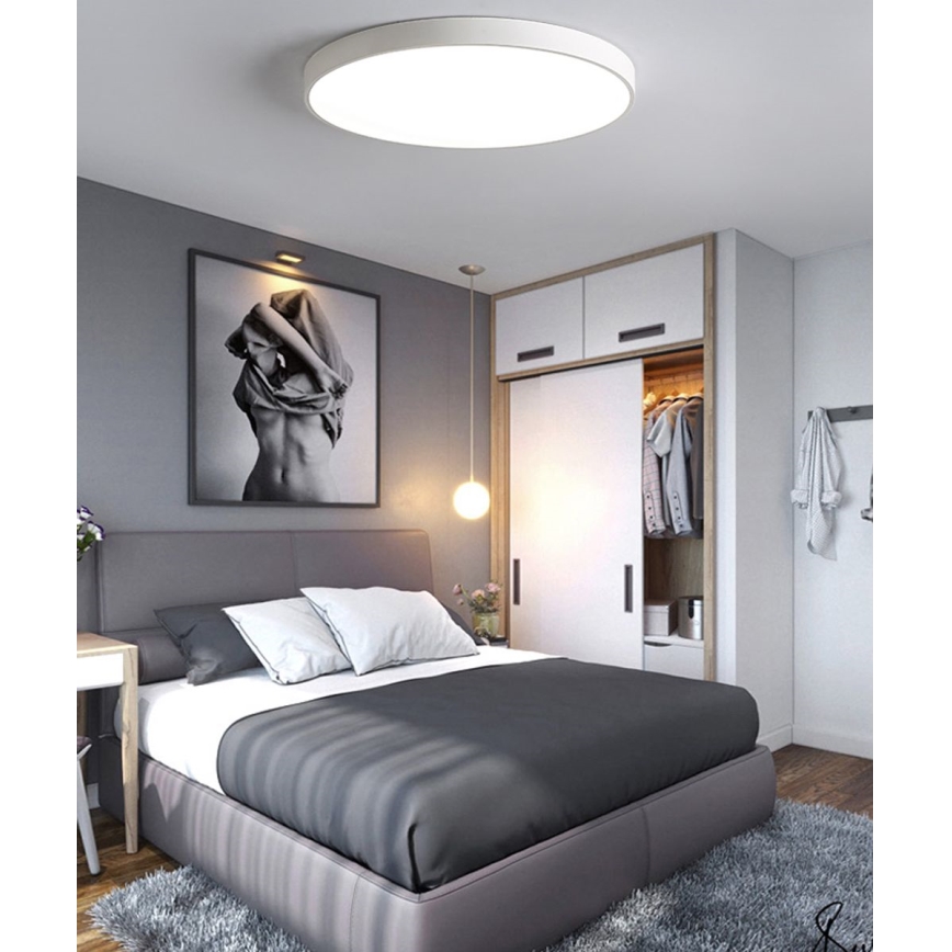 LED Prigušiva plafonjera LED/40W/230V 3000-6500K pr. 40 cm bela + Daljinski upravljač