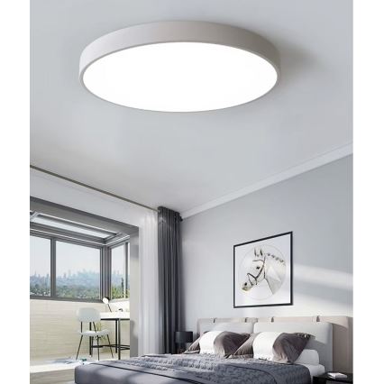 LED Prigušiva plafonjera LED/40W/230V 3000-6500K pr. 40 cm bela + Daljinski upravljač