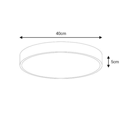 LED Prigušiva plafonjera LED/40W/230V 3000-6500K pr. 40 cm crno + Daljinski upravljač