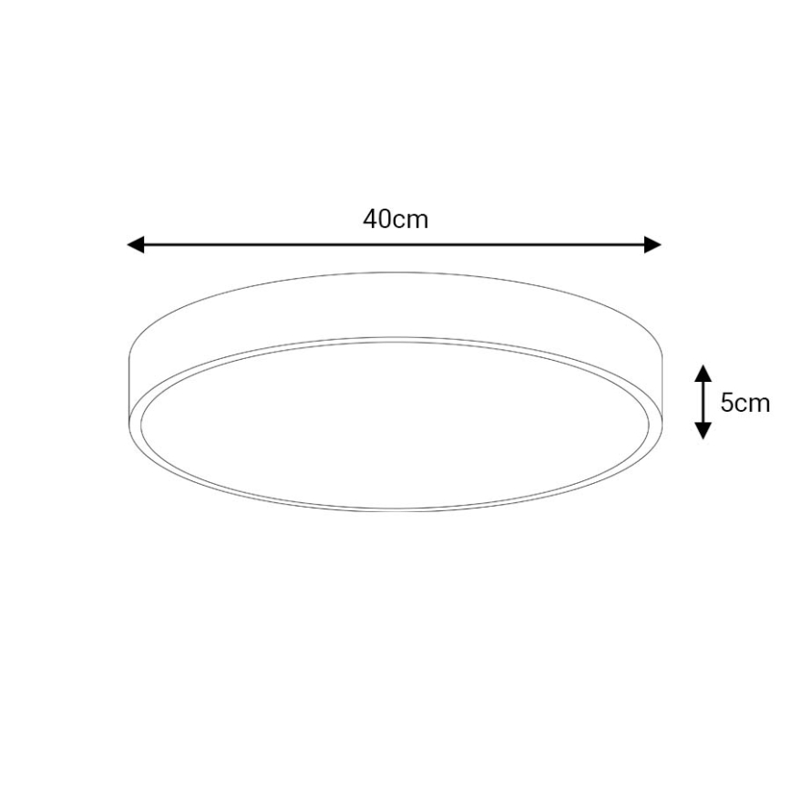 LED Prigušiva plafonjera LED/40W/230V 3000-6500K pr. 40 cm crno + Daljinski upravljač
