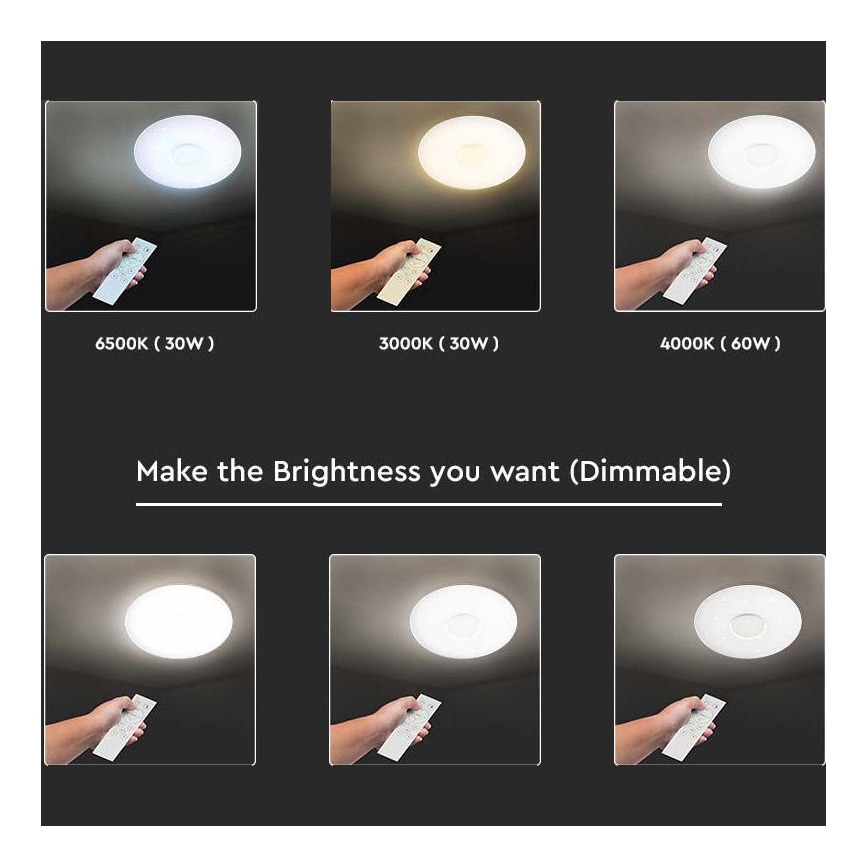 LED Prigušiva plafonjera LED/40W/230V 3000K/4000K/6500K pr. 49 cm + Daljinski upravljač