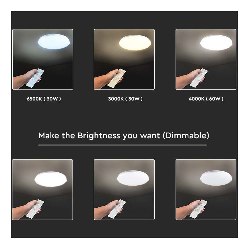 LED Prigušiva plafonjera LED/40W/230V 3000K/4000K/6500K pr. 50 cm + Daljinski upravljač