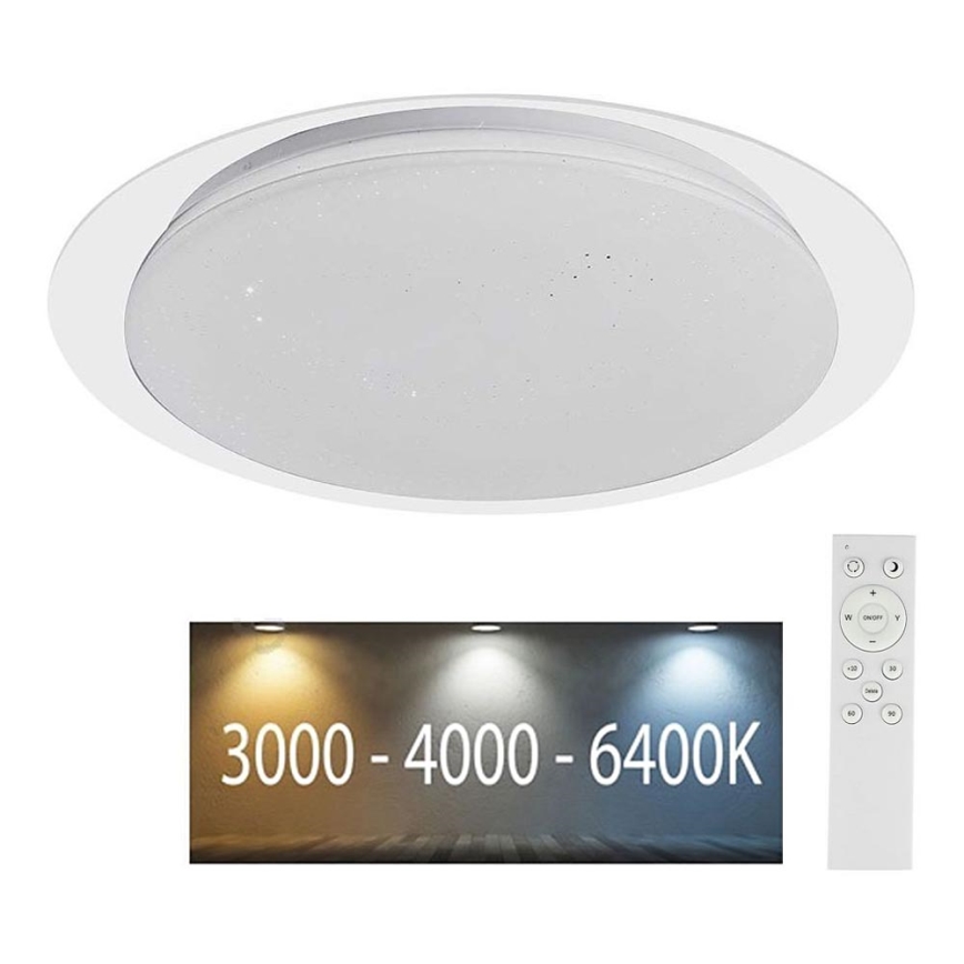 LED Prigušiva plafonjera LED/40W/230V 3000K/4000K/6500K pr. 46,5 cm + Daljinski upravljač