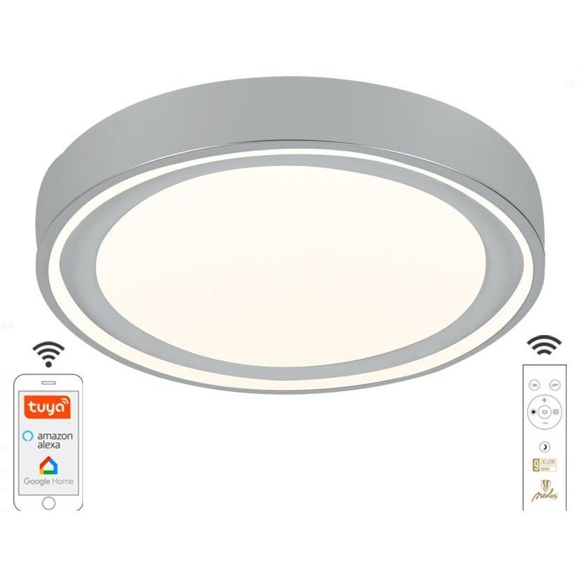 LED Prigušiva plafonjera LED/48W/230V 2700-6500K Wi-Fi Tuya + Daljinski upravljač