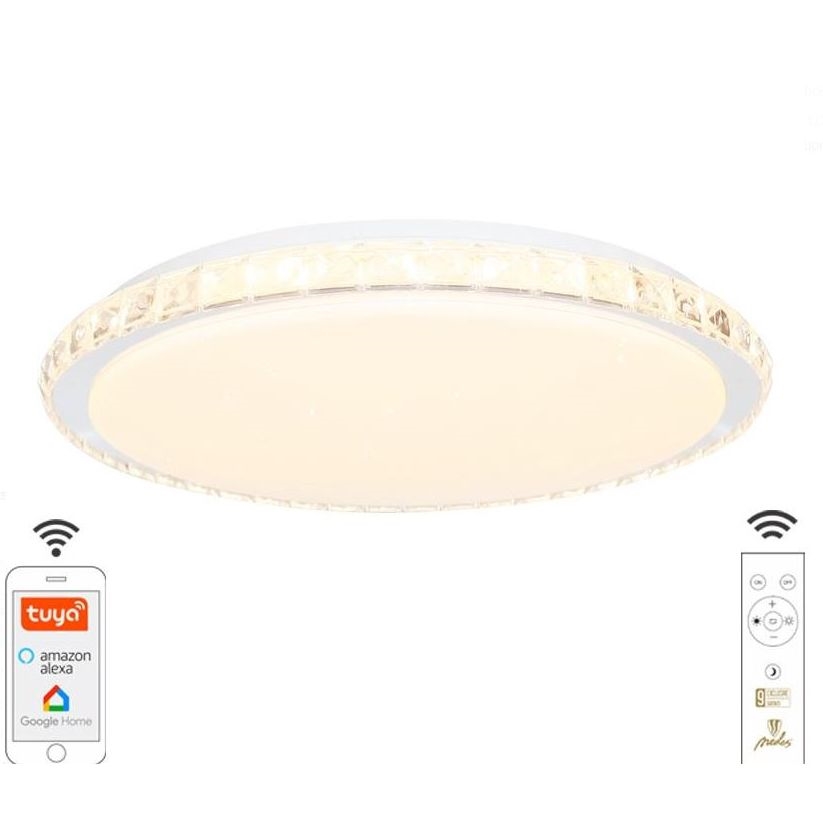 LED Prigušiva plafonjera LED/48W/230V 2700-6500K Wi-Fi Tuya + Daljinski upravljač