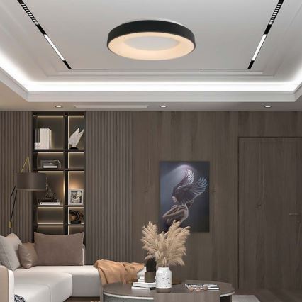 LED Prigušiva plafonjera LED/49W/230V 3000K pr. 60 cm crno