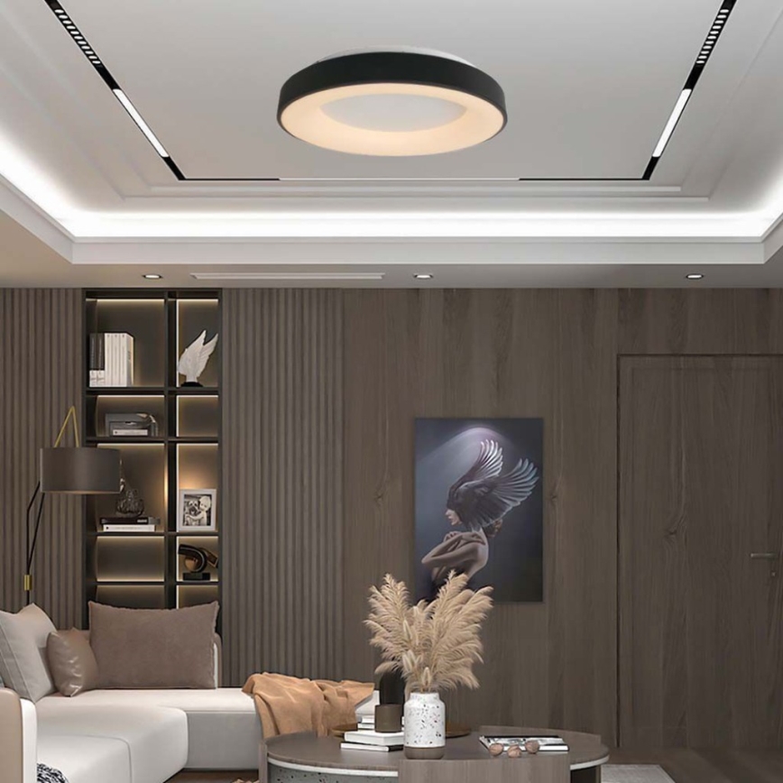 LED Prigušiva plafonjera LED/49W/230V 3000K pr. 60 cm crno