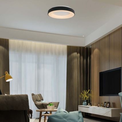 LED Prigušiva plafonjera LED/49W/230V 3000K pr. 60 cm crno