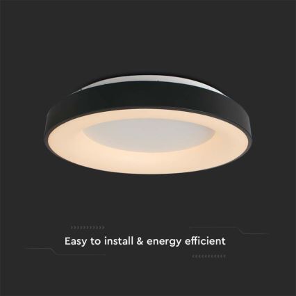 LED Prigušiva plafonjera LED/49W/230V 3000K pr. 60 cm crno