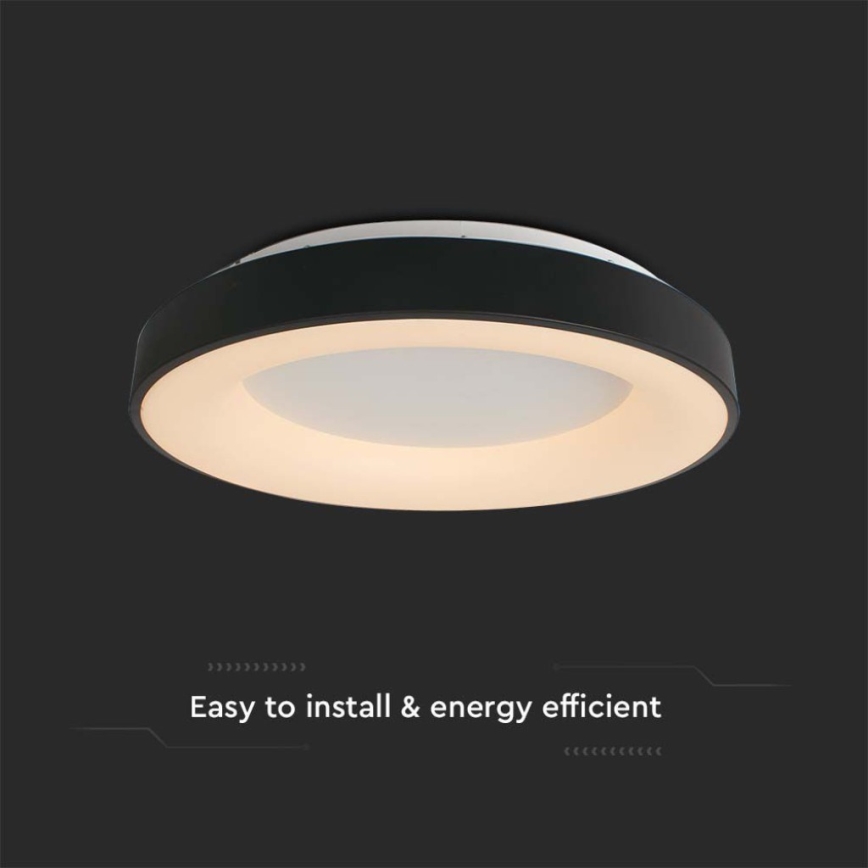 LED Prigušiva plafonjera LED/49W/230V 3000K pr. 60 cm crno