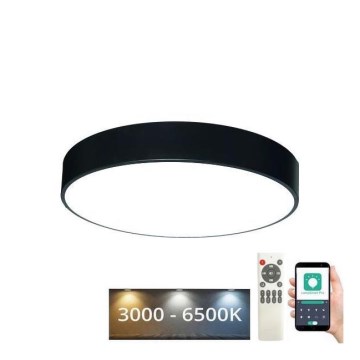 LED Prigušiva plafonjera LED/50W/230V 3000-6500K crno + Daljinski upravljač
