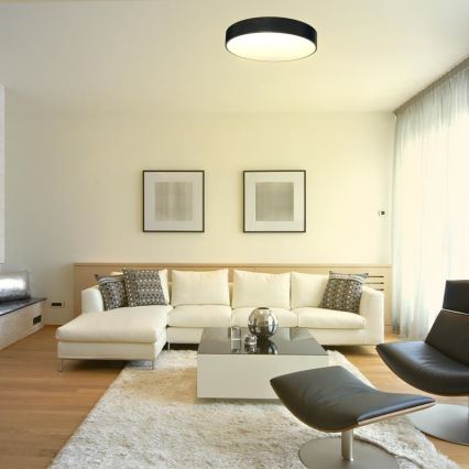 LED Prigušiva plafonjera LED/50W/230V 3000-6500K crno + Daljinski upravljač