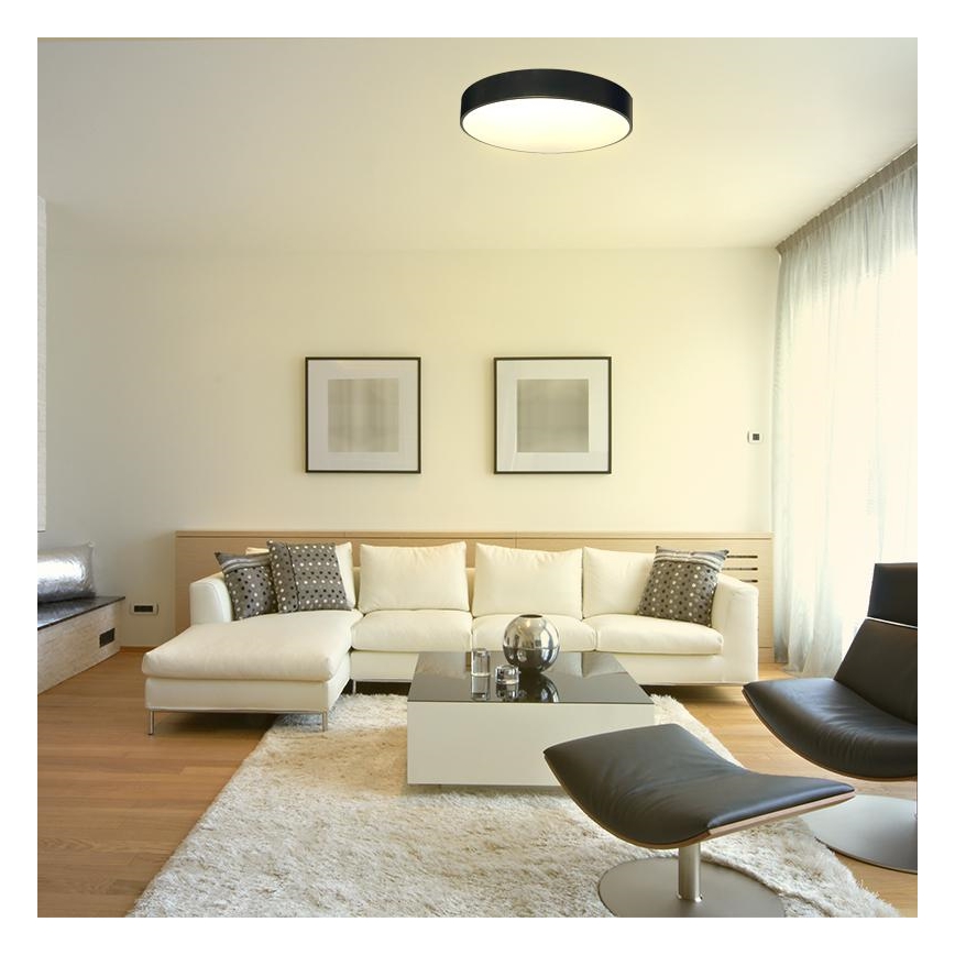LED Prigušiva plafonjera LED/50W/230V 3000-6500K crno + Daljinski upravljač