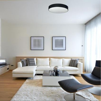 LED Prigušiva plafonjera LED/50W/230V 3000-6500K crno + Daljinski upravljač