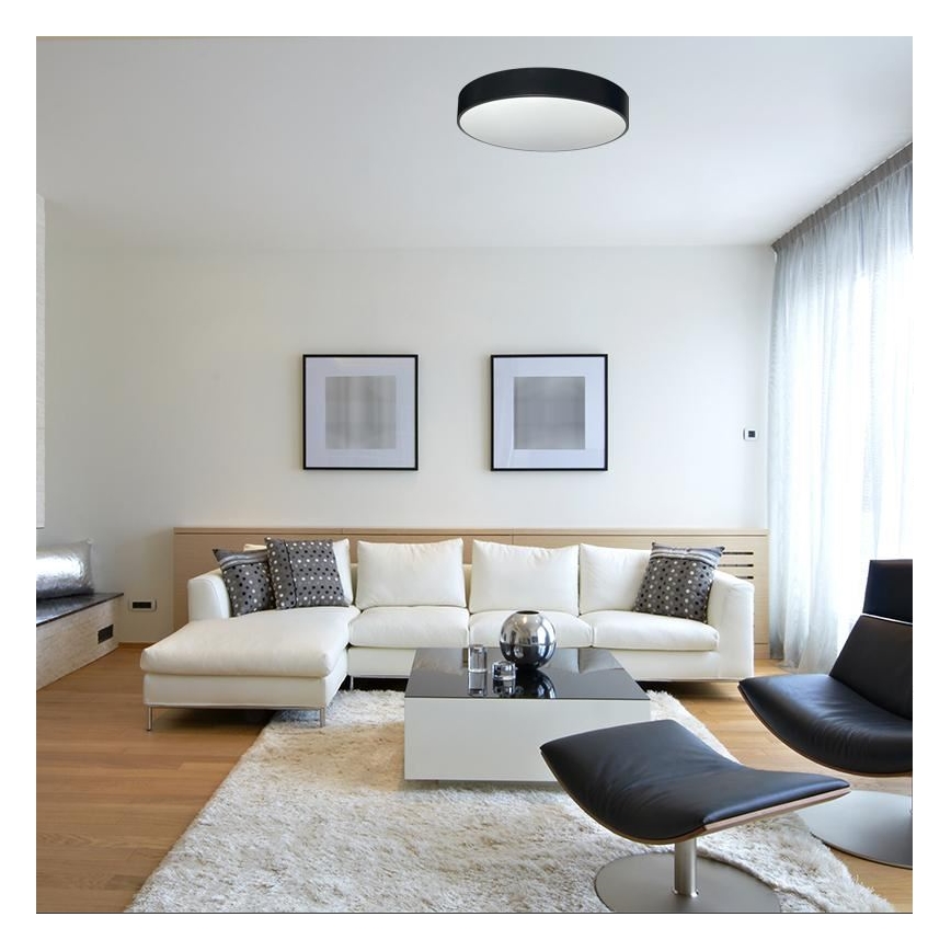 LED Prigušiva plafonjera LED/50W/230V 3000-6500K crno + Daljinski upravljač
