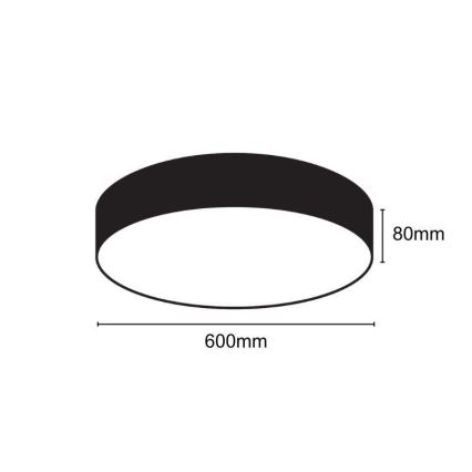 LED Prigušiva plafonjera LED/50W/230V 3000-6500K crno + Daljinski upravljač
