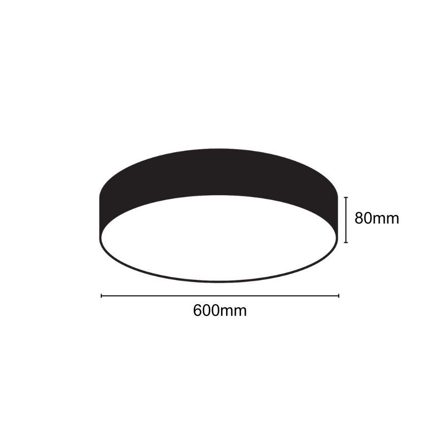 LED Prigušiva plafonjera LED/50W/230V 3000-6500K crno + Daljinski upravljač