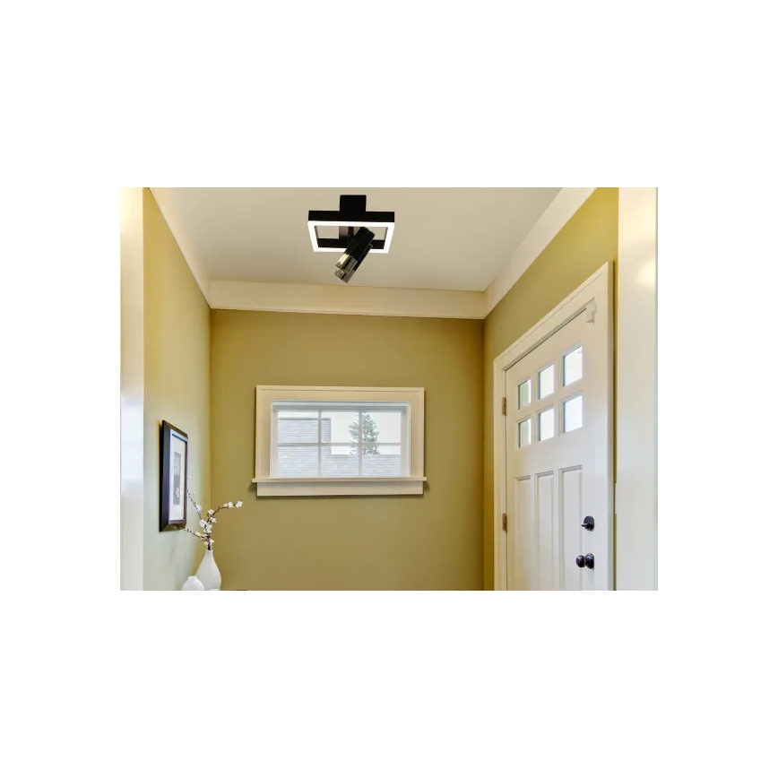 LED Prigušiva plafonjera LED/50W/230V 3000-6500K crno + Daljinski upravljač