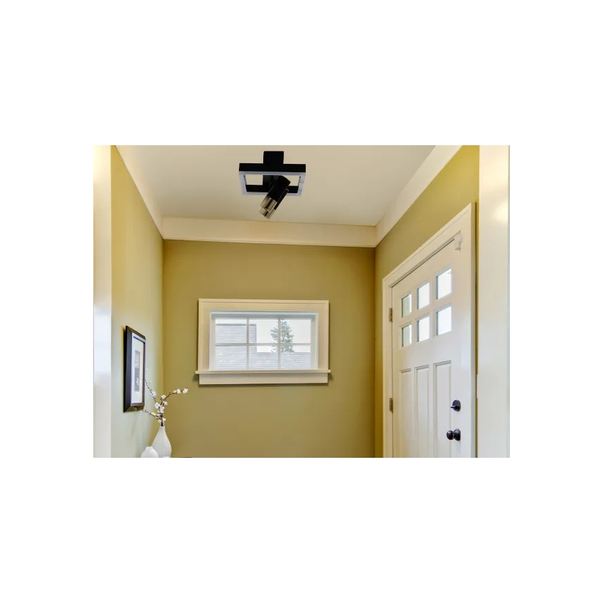 LED Prigušiva plafonjera LED/50W/230V 3000-6500K crno + Daljinski upravljač